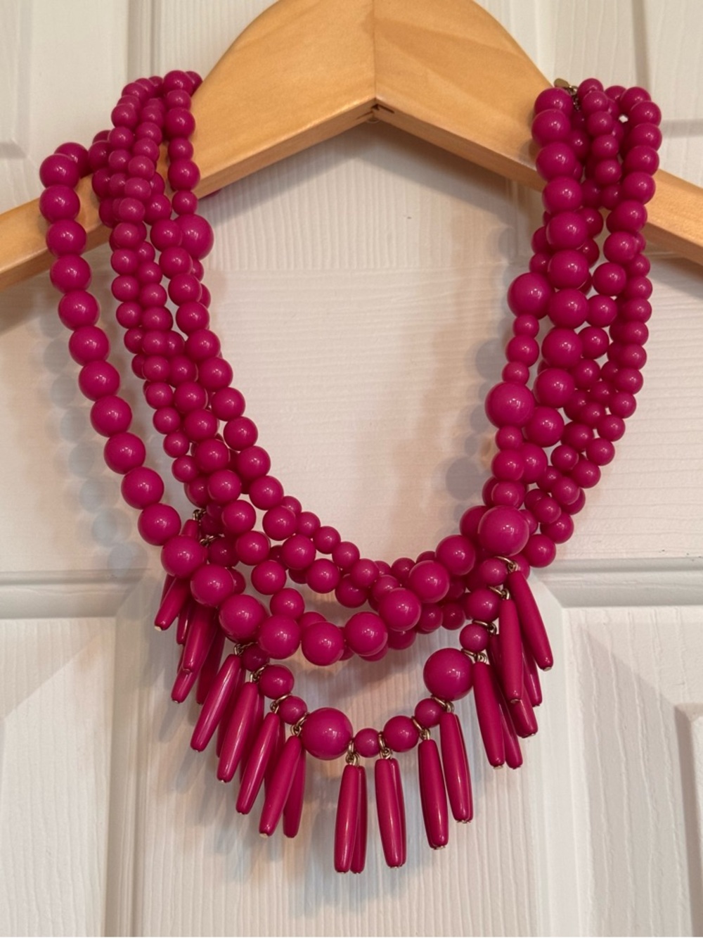 BaubleBar Fuchsia Multi-Strand Beaded Necklace